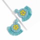 Boucles d'oreilles micro-macramé et perles