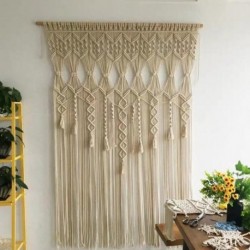 Grand macramé mural 