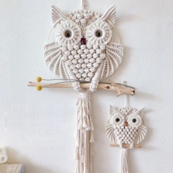 Hibou en macramé