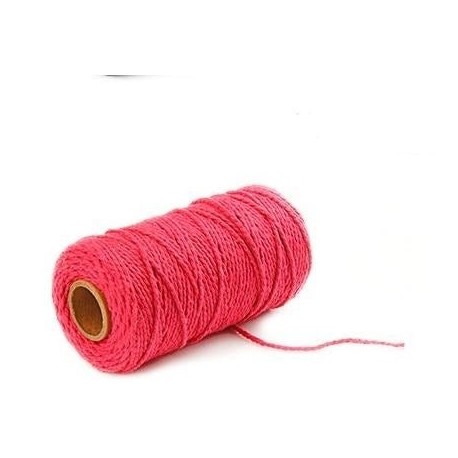 Fil macramé : ROSE ROUGE en coton de 100 mètres