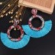 Boucles d'oreilles bohème coloré en macramé