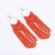 Boucles d'oreilles gland en macramé multi-color